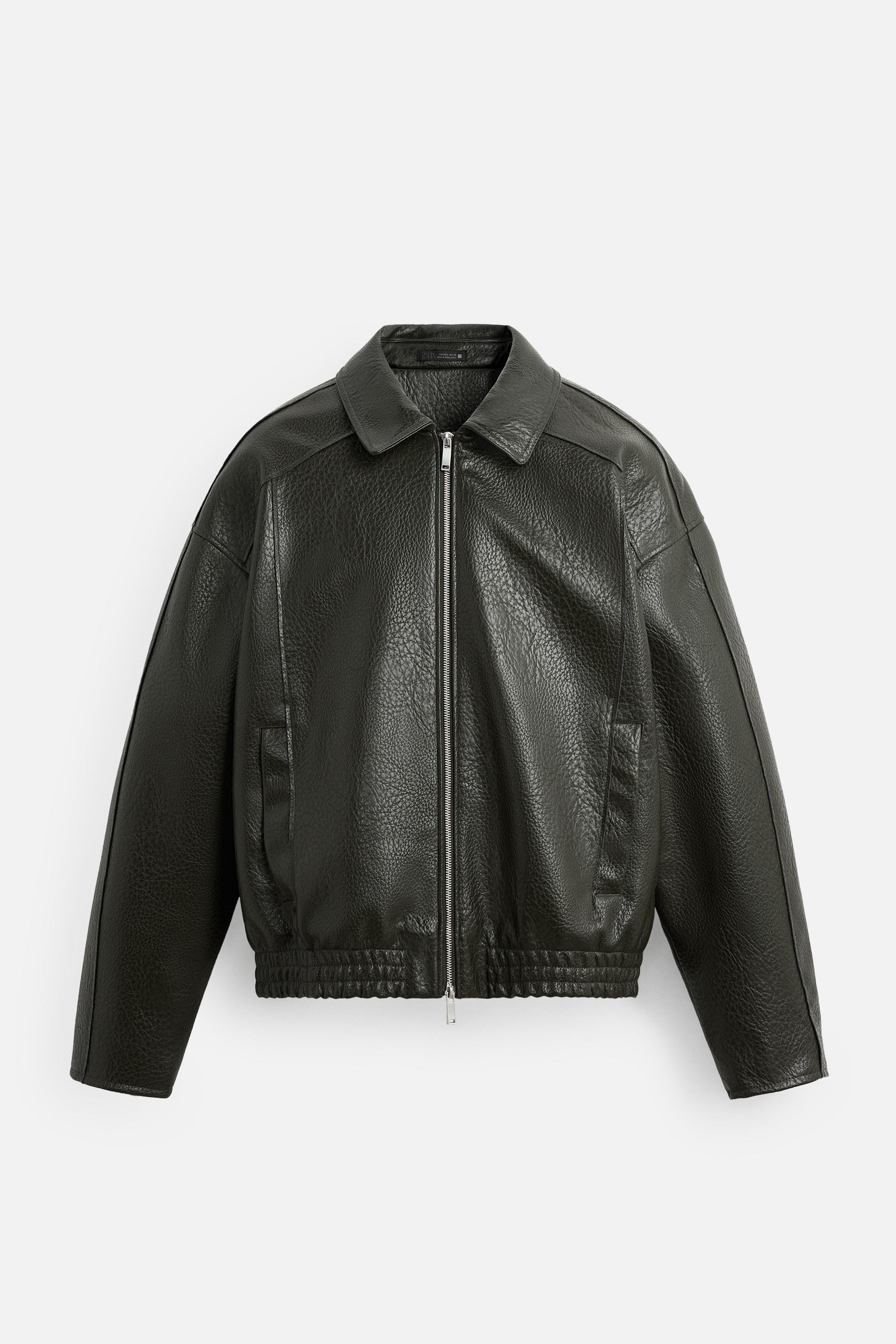 EMBOSSED FAUX LEATHER JACKET Product Image