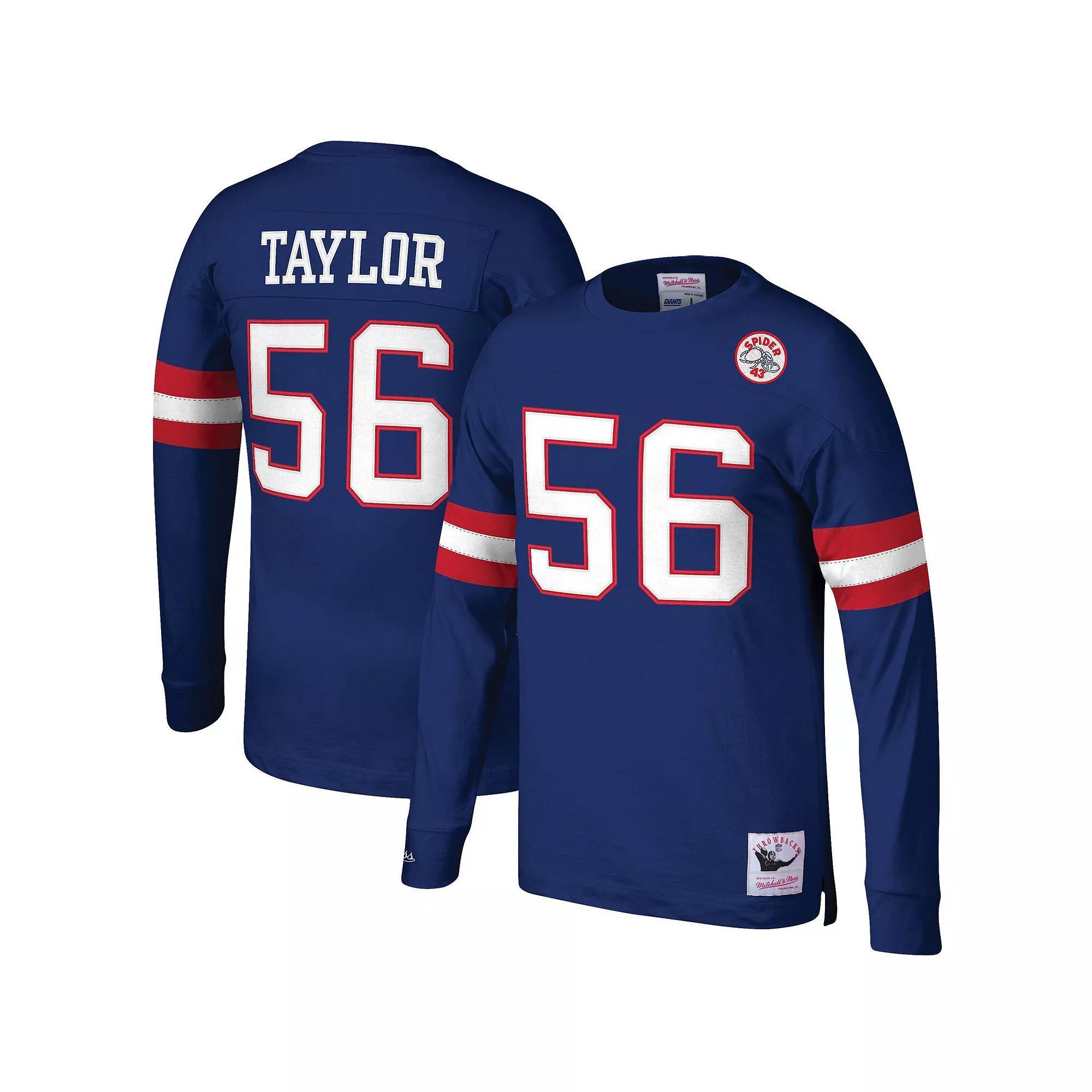 Men's Mitchell & Ness Lawrence Taylor Royal New York Giants Big & Tall Cut & Sew Player Name & Number Long Sleeve T-Shirt,  Product Image