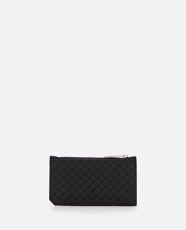 BOTTEGA VENETA Intrecciato Piccolo Zipped Card Case In Black Product Image