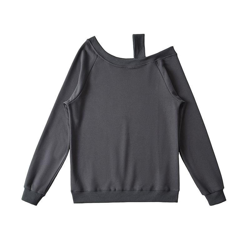 Cold-Shoulder Plain Pullover Product Image