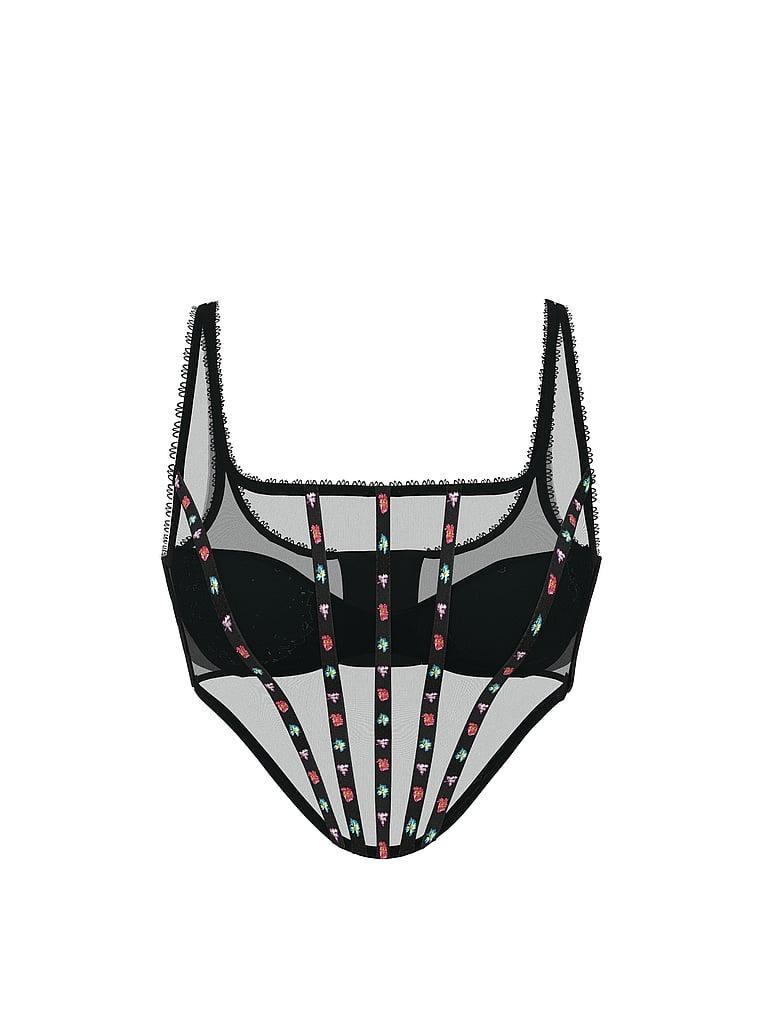 Dark Blossom Embroidery Corset Top Product Image