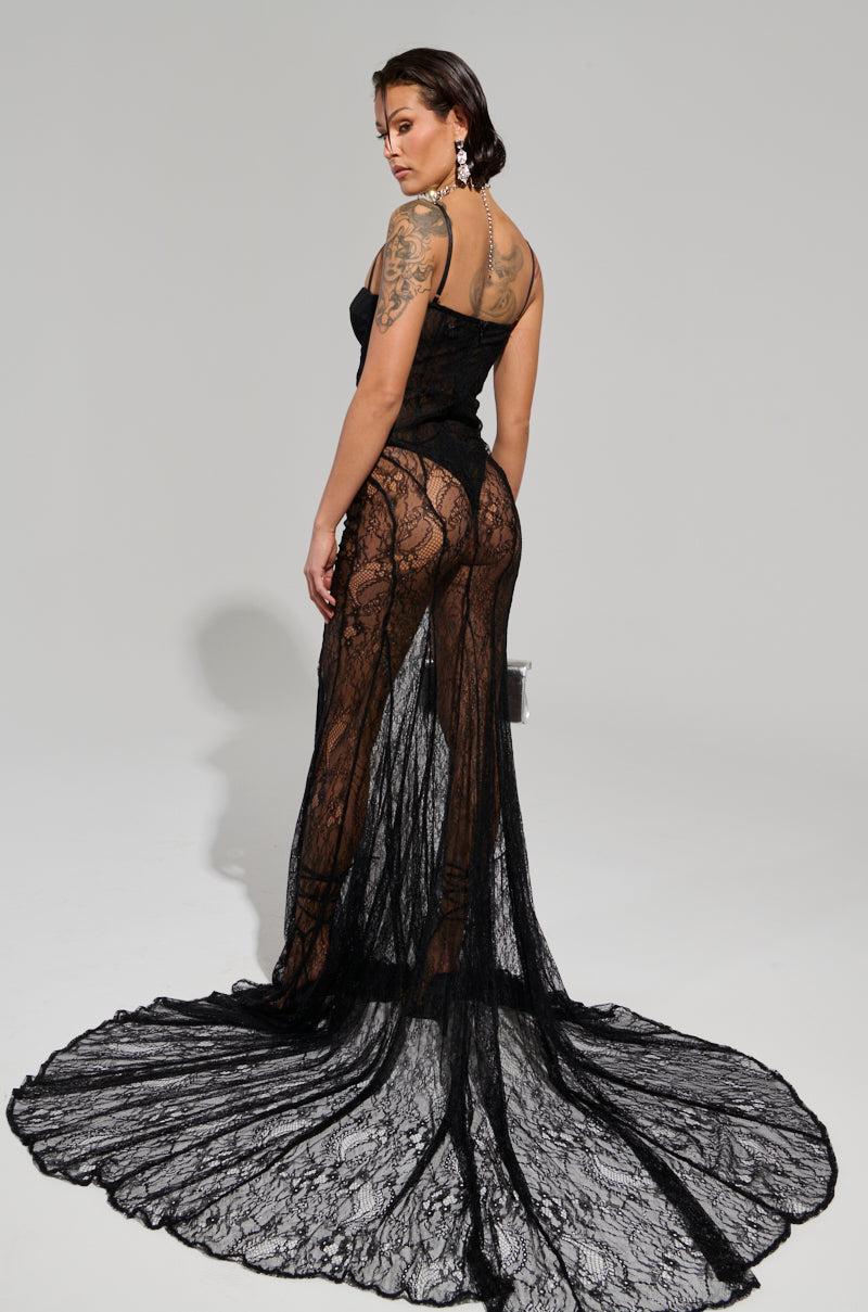 TROUBLES HERE LACE MAXI DRESS Product Image