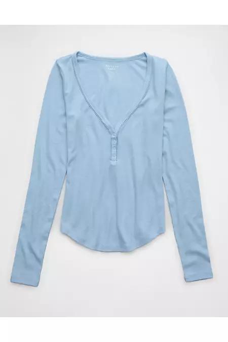 AE Long-Sleeve Henley T-Shirt Women's Product Image