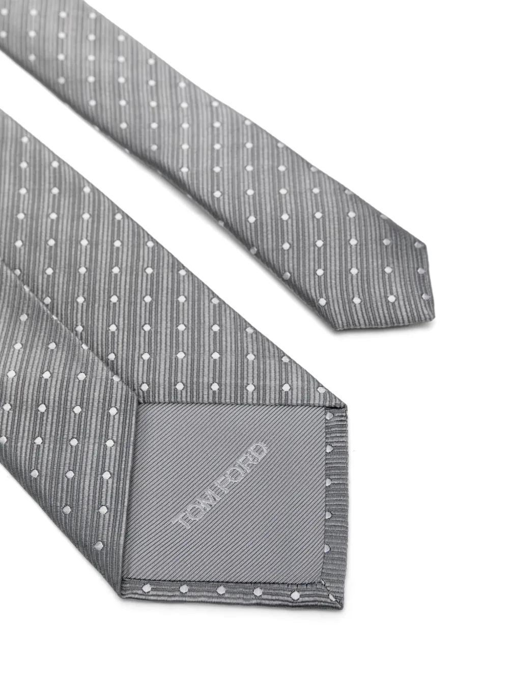 TOM FORD Polka-dot Tie In Grey Product Image