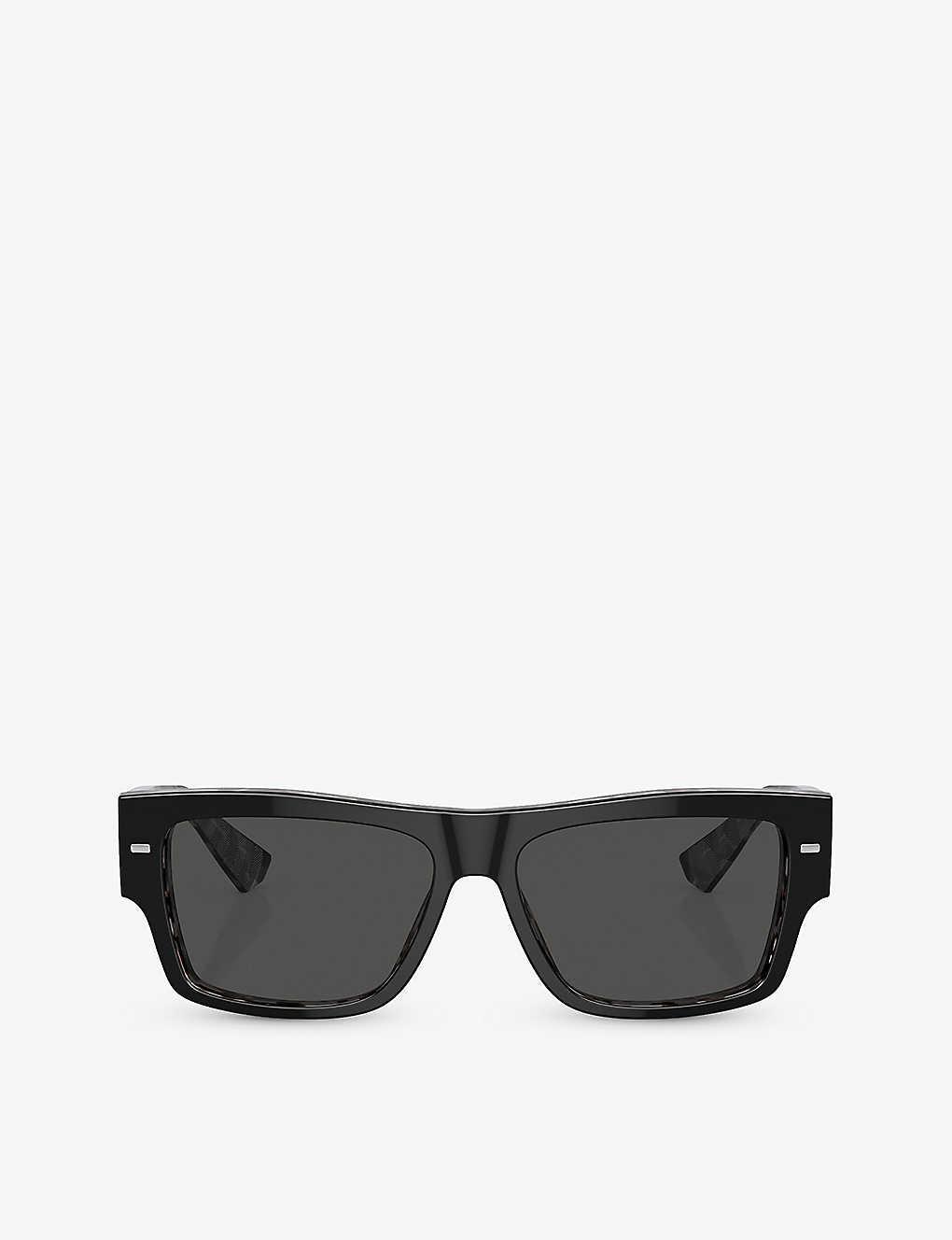 DOLCE & GABBANA Dg4451 Rectangle-frame Acetate Sunglasses In Black Product Image