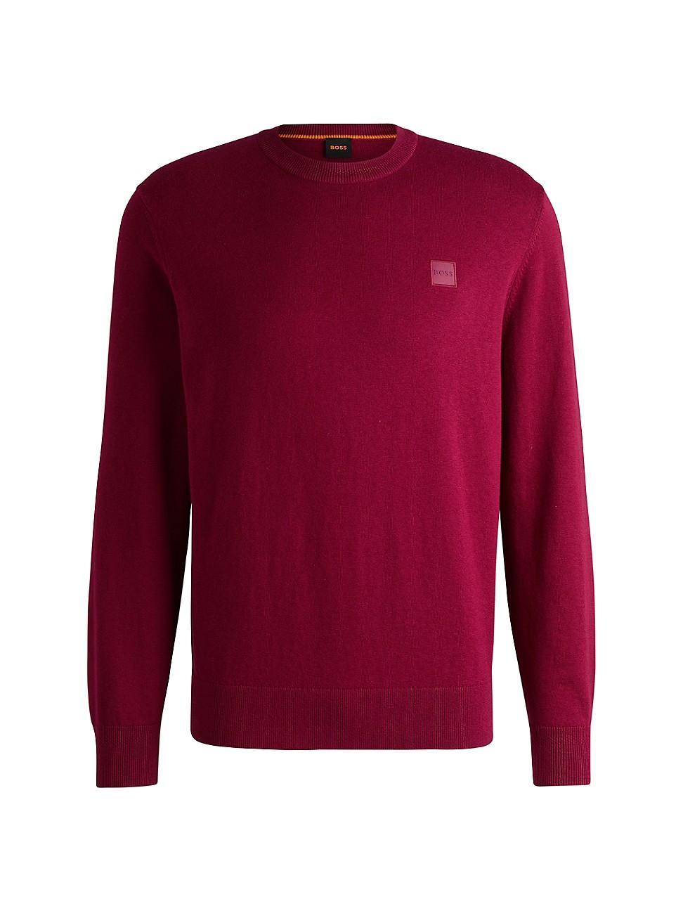 Mens Crewneck Sweater in Cotton and Cashmere with Logo Product Image