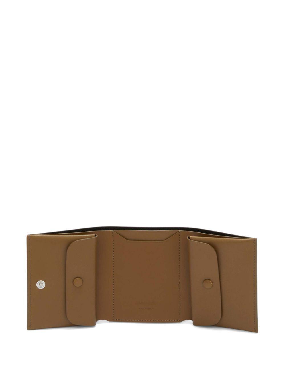 JIL SANDER Logo-embossed Folding Leather Wallet In Braun Product Image