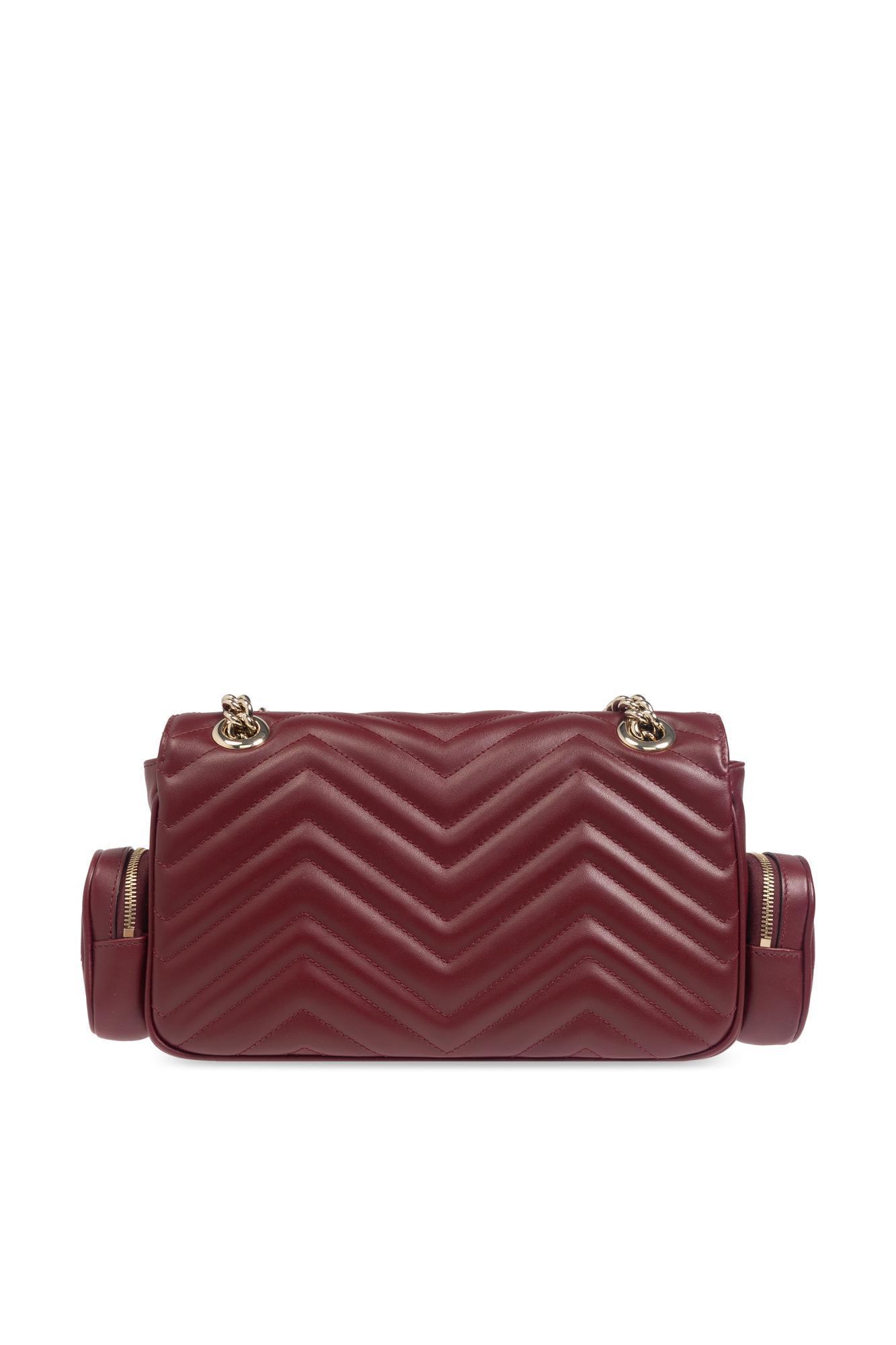 GUCCI Small Gg Marmont Shoulder Bag In Rosso Ancora Product Image