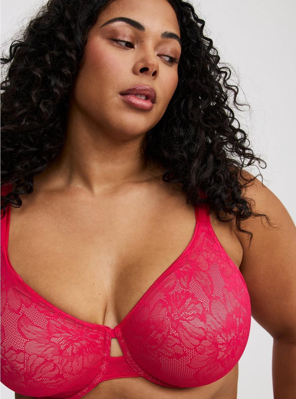 Full-Coverage Unlined Lace Bra Product Image