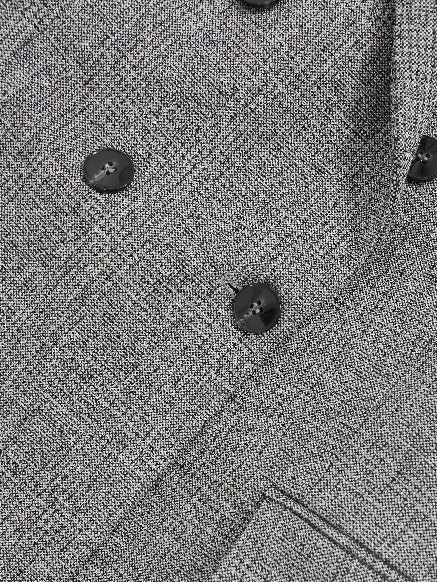 Double-Breasted Textured Suit Blazer in Grey Product Image