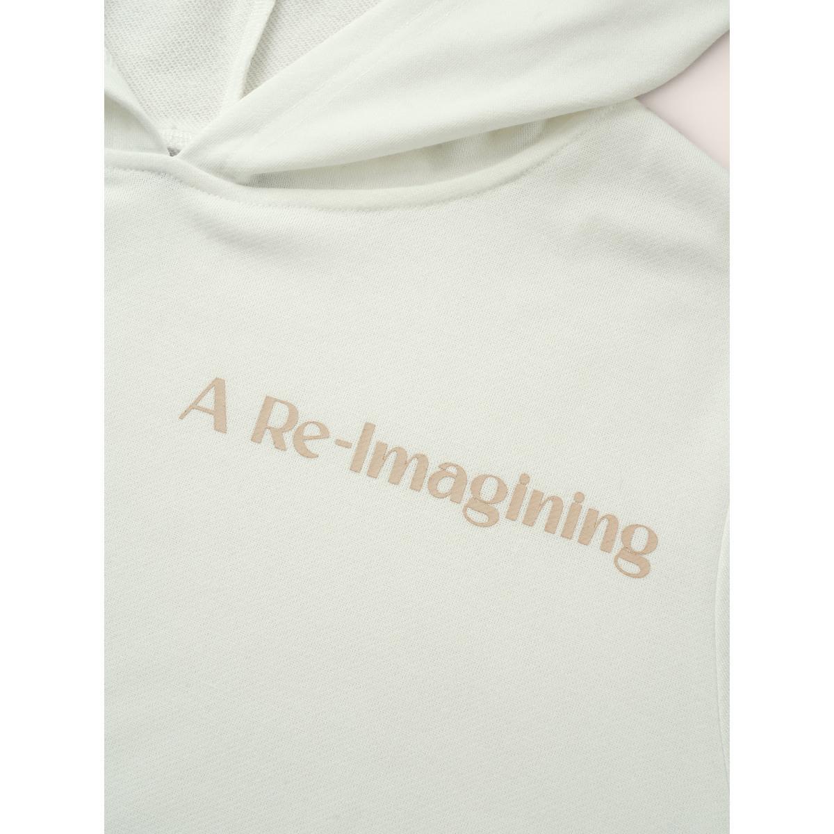 Plus Size BLOOMCHIC Positive Slogans Graphic Hooded Sweatshirt Women White Casual Non Hooded Everyday Sweatshirts BloomChic 14-16/1X Product Image