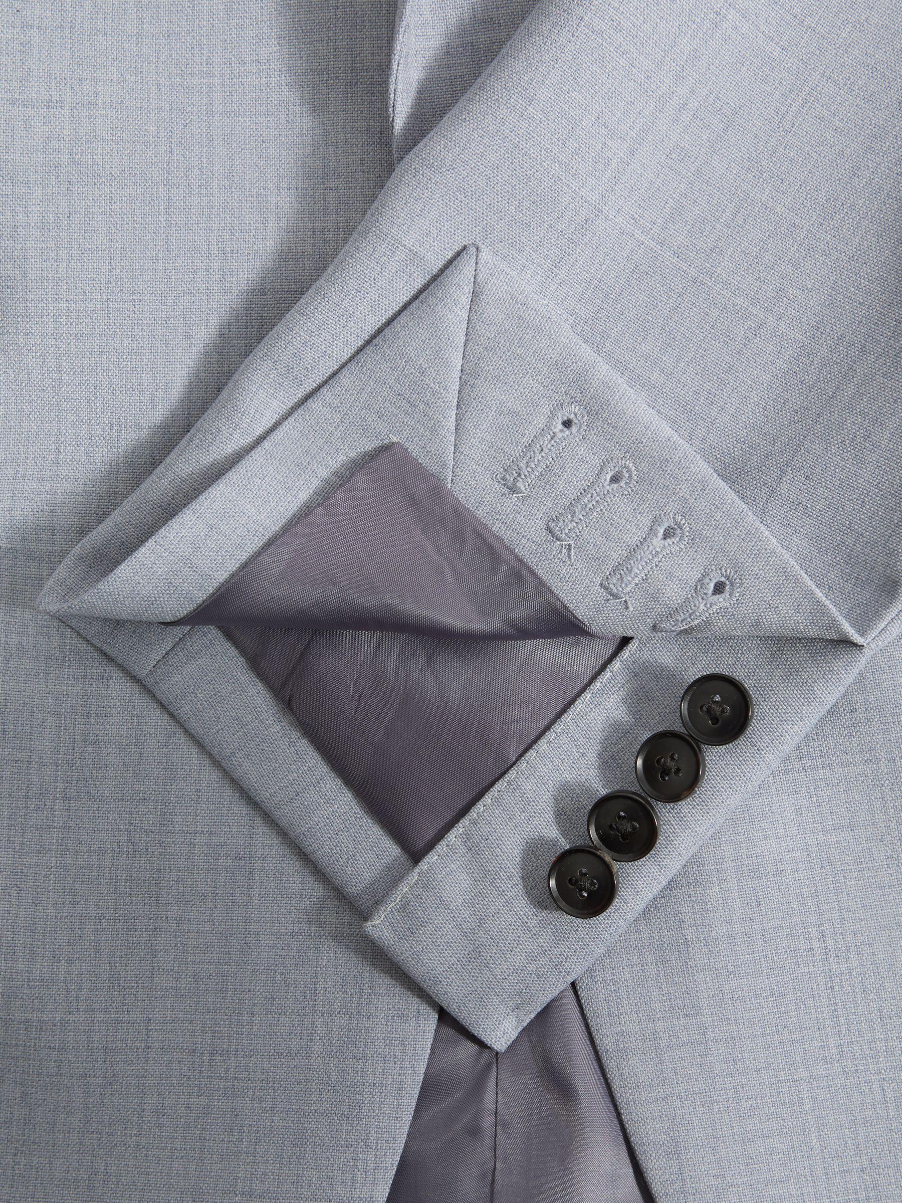 Slim Fit Wool Single Breasted Blazer in Soft Blue Product Image