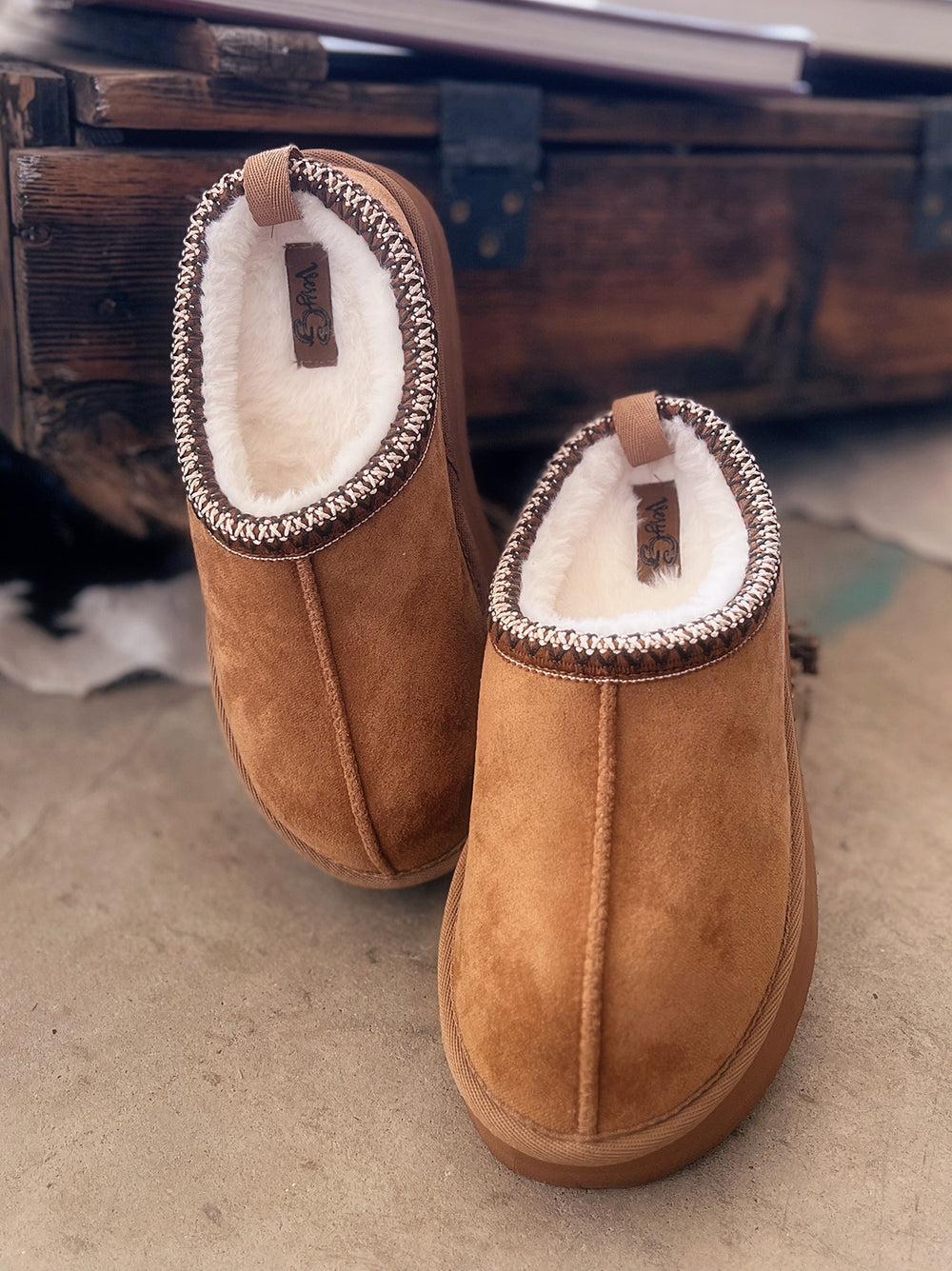 Charlie Tan Platform Fuzzy Slippers* Product Image