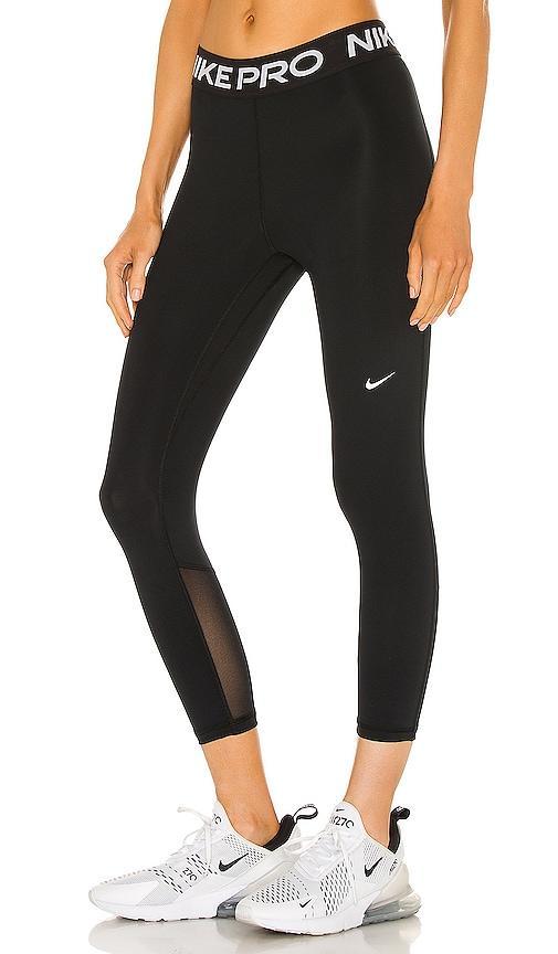 Women's Nike Pro Mid-Rise Crop Mesh-Panel Leggings Product Image