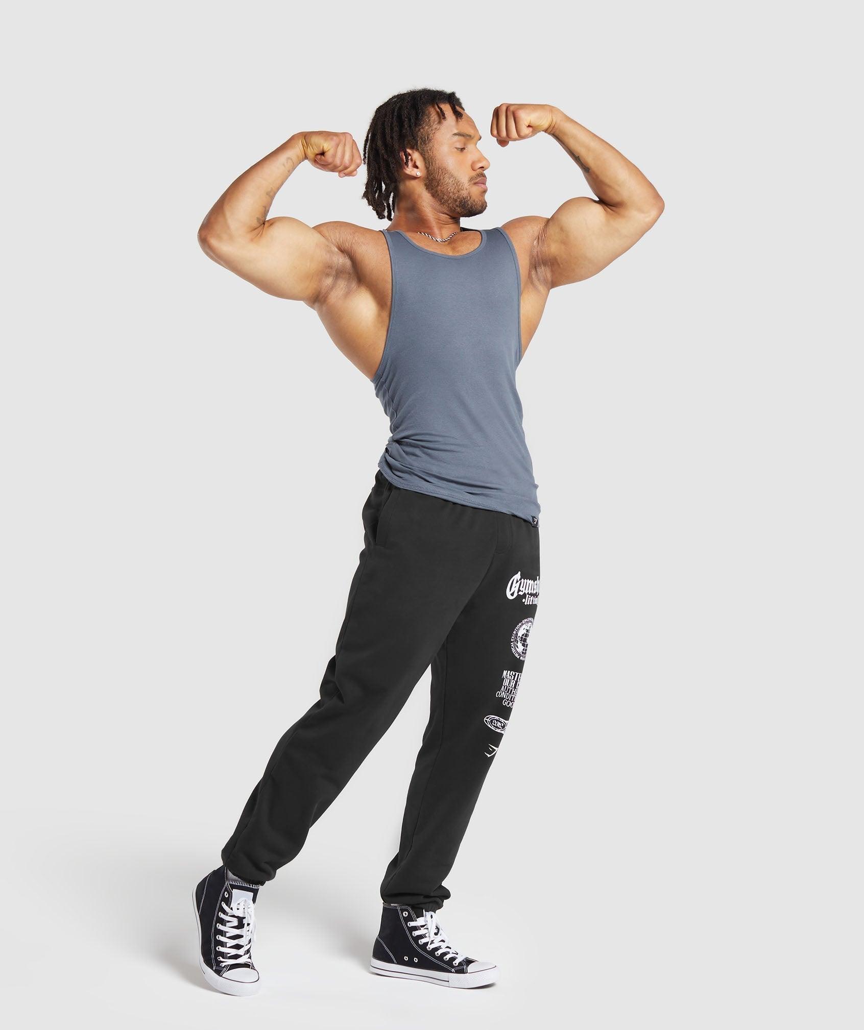 Gymshark Ribbed Tank 1PK - Iron Blue Male Product Image