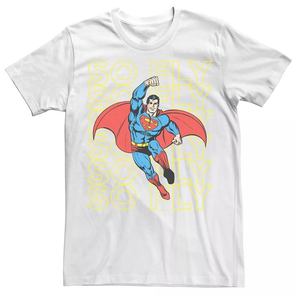 Men's DC Comics Superman So Fly Text Stack Tee, Size: XXL, Light Blue Product Image