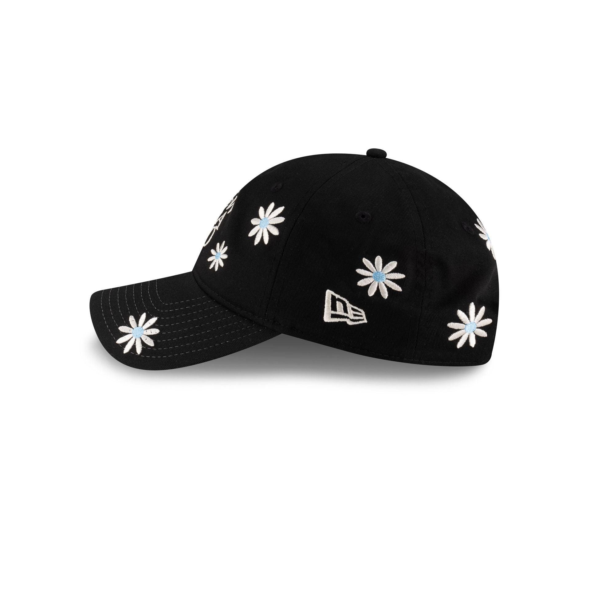 New Era Cap Flower Embroidery Black Denim 9TWENTY Adjustable Hat Male Product Image