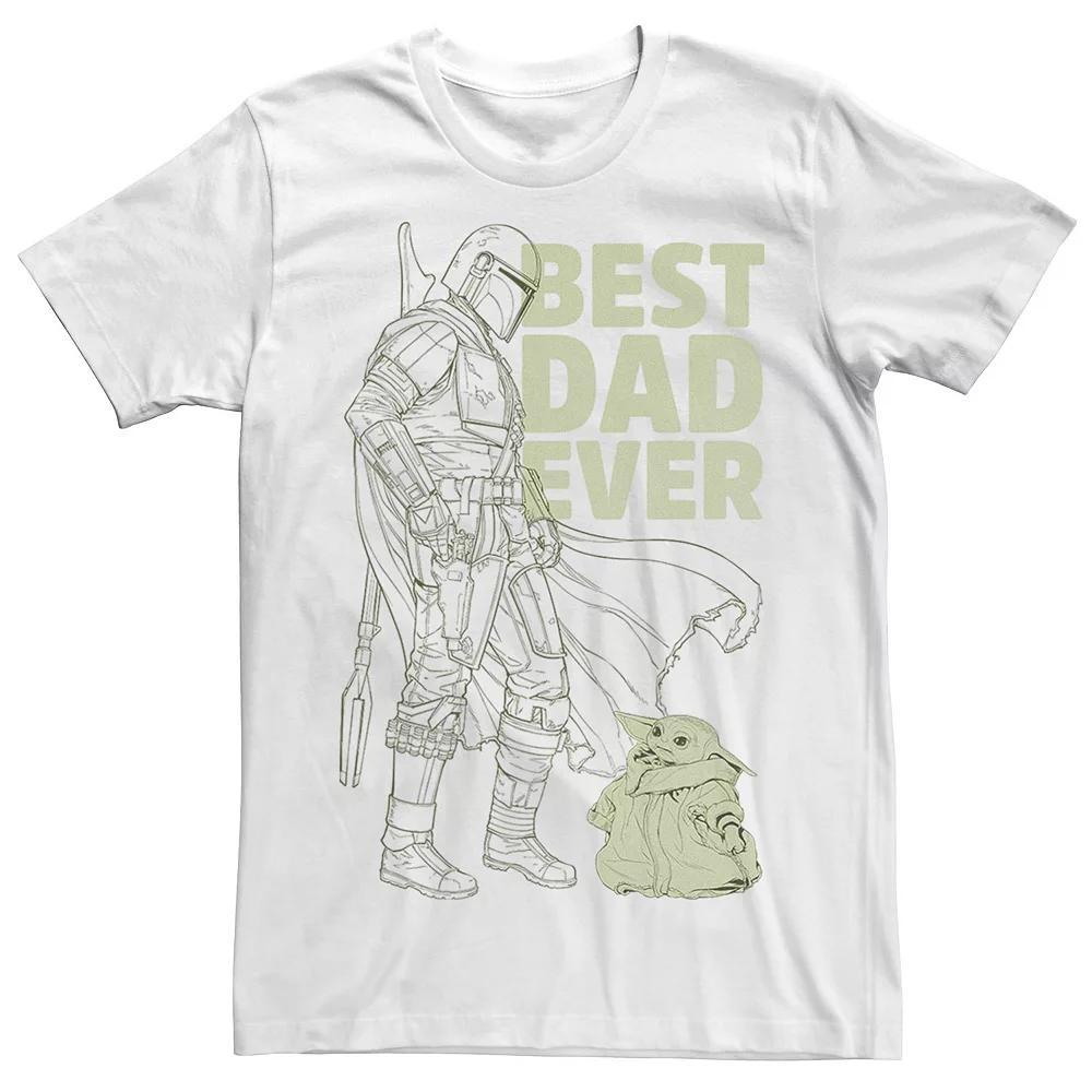 Men's Star Wars The Mandalorian Best Dad Ever Line Art Portrait Tee,  Product Image