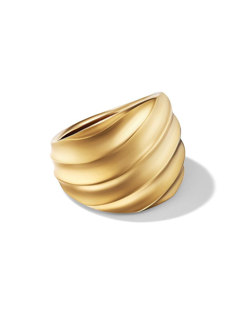 Womens Cable Edge Saddle Ring In 18K Yellow Gold Product Image