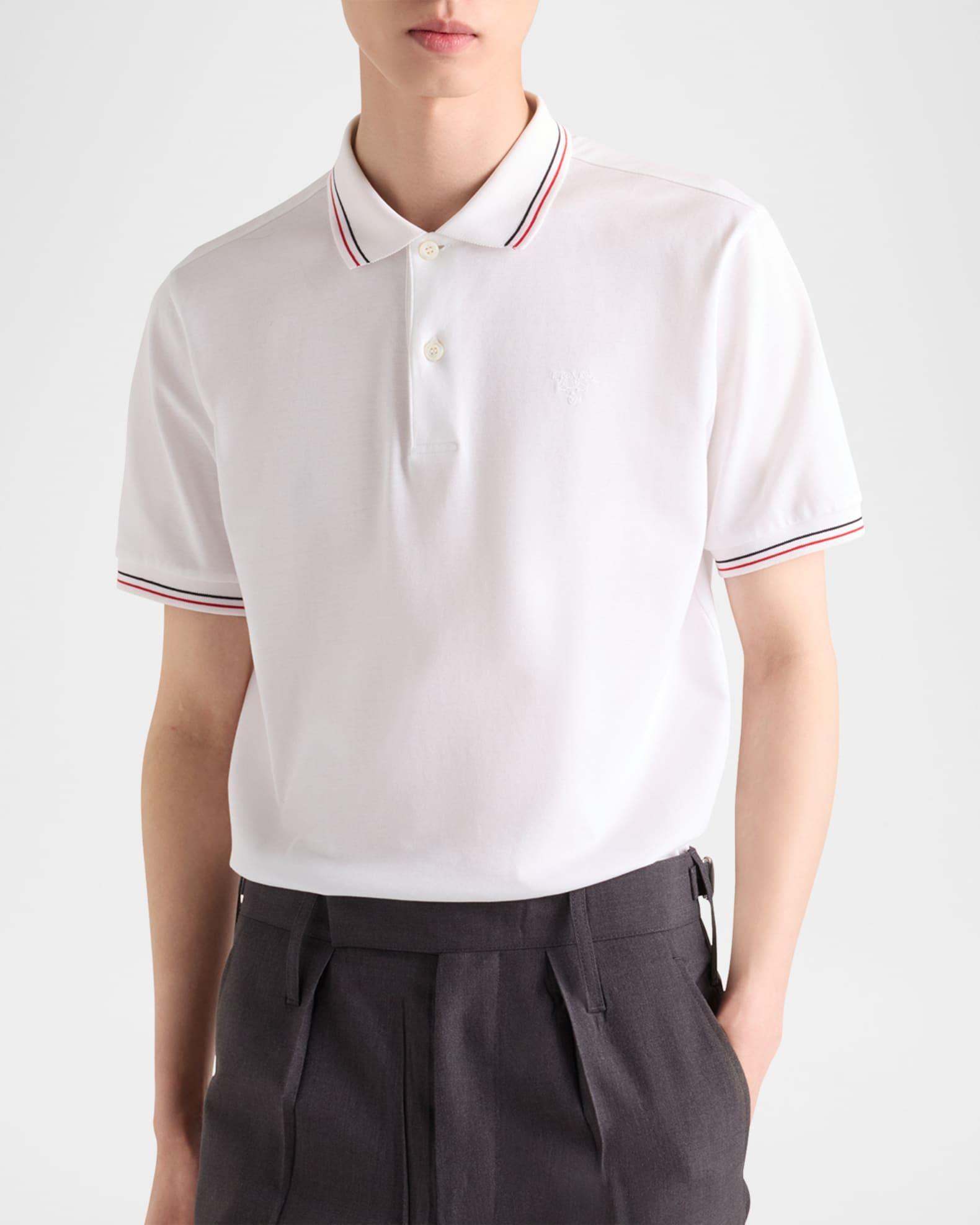 Men's Ricamo Tipped Pique Polo Shirt Product Image