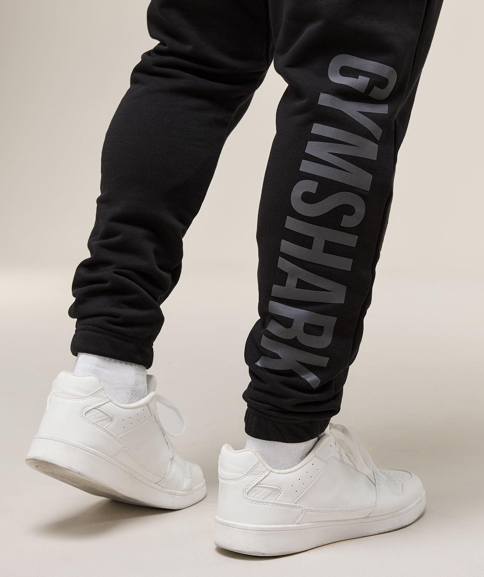 Gymshark Power Wordmark Joggers - Black Male Product Image