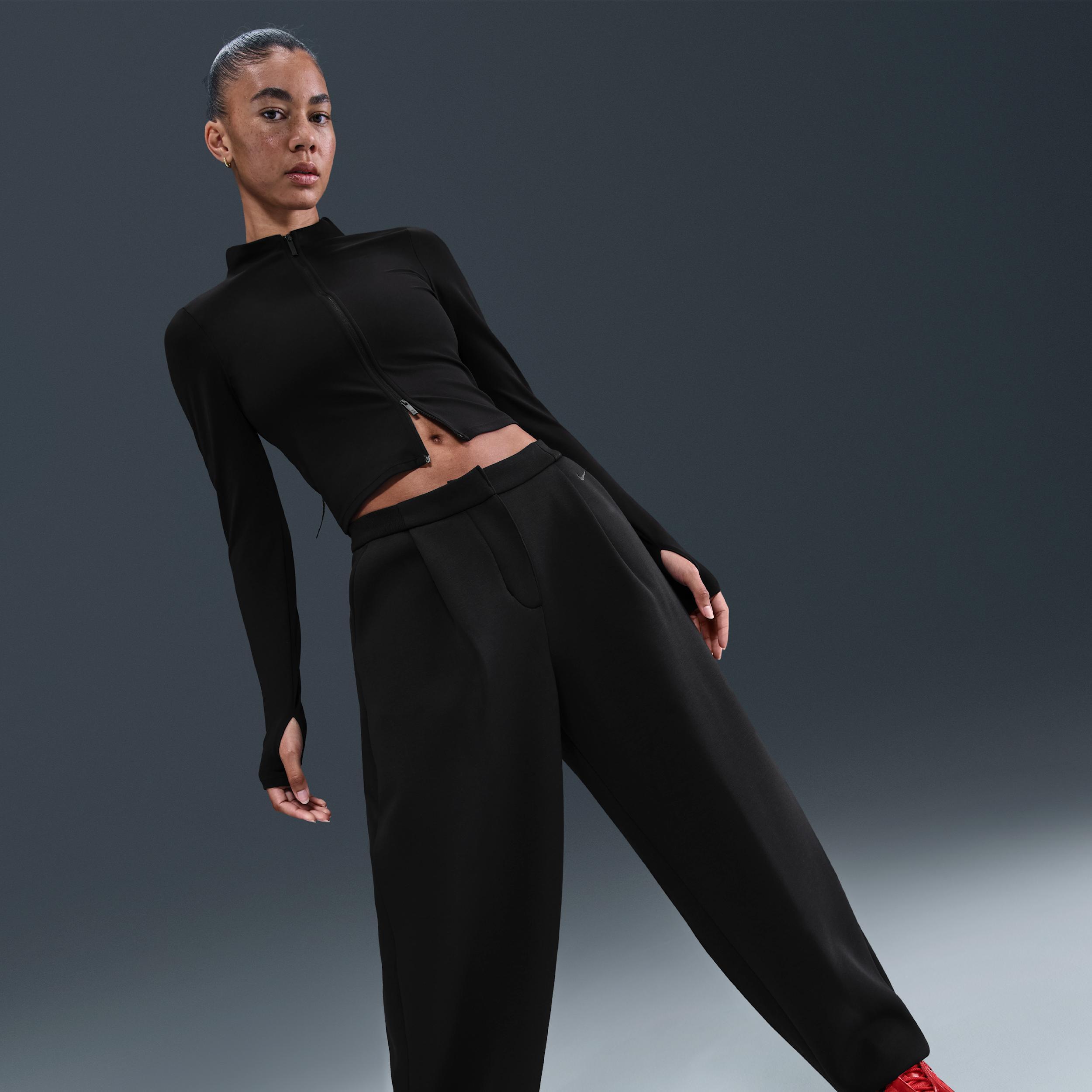 Womens Nike Sportswear Modern Fleece Mid-Rise Loose Pants | HV1964-010 Product Image