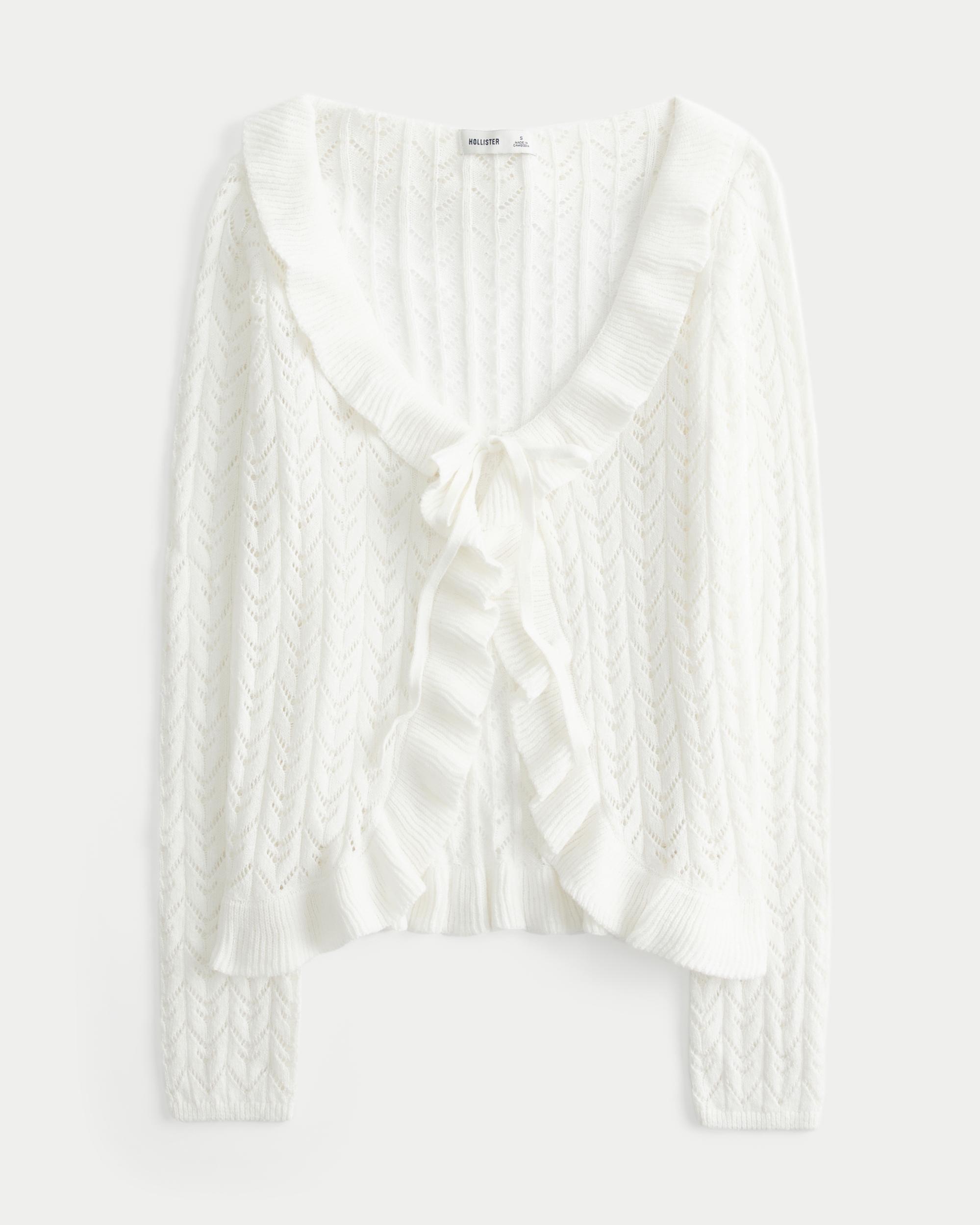 Ruffle Tie-Front Cardigan Product Image