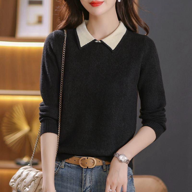 Collar Butterfly Embossed Sweater Product Image