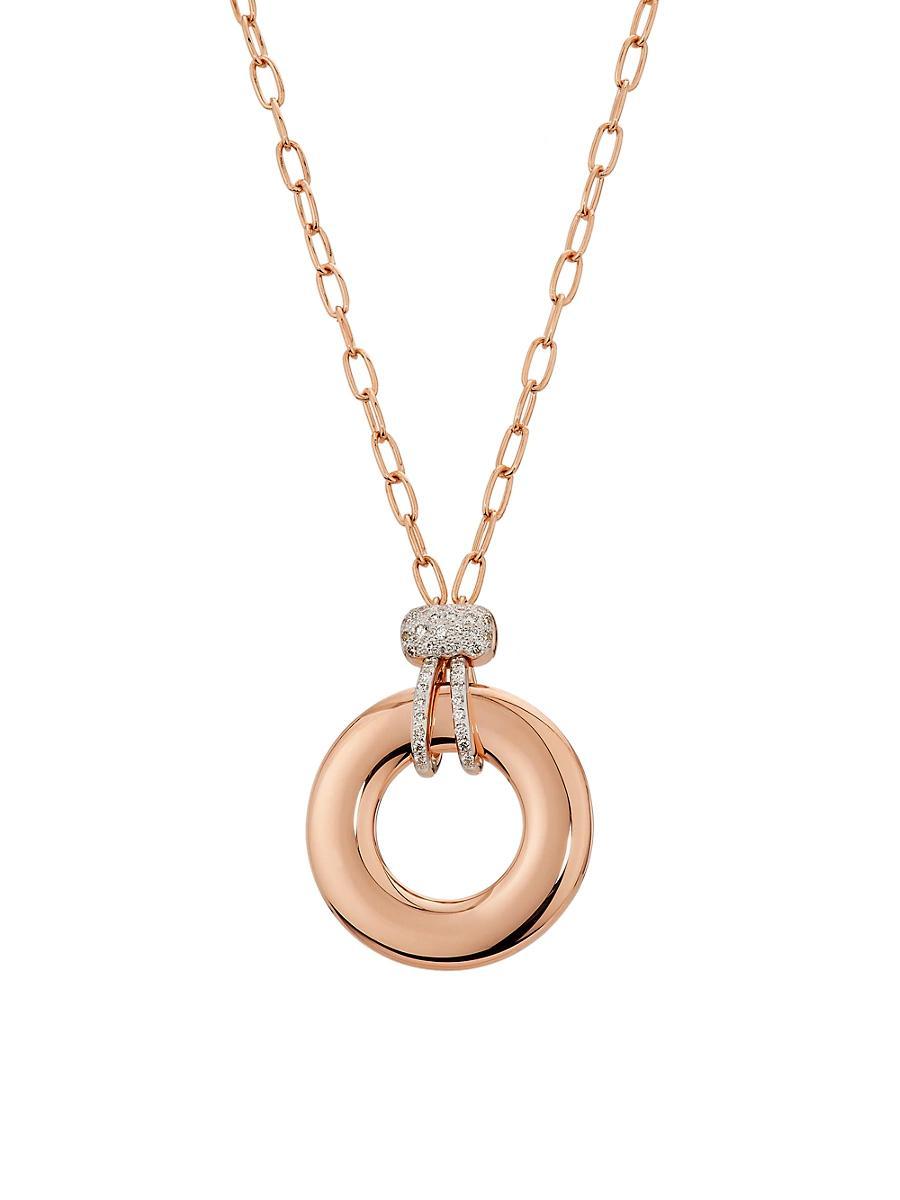 Womens Iconica Two-Tone 18K Gold & 0.20 TCW Diamond Pendant Necklace Product Image