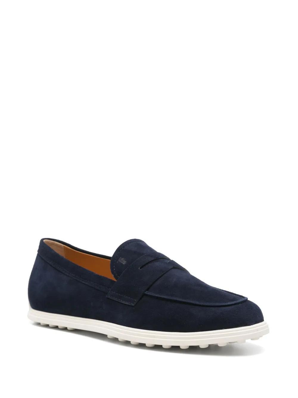 TOD'S Suede Loafers In Blue Product Image