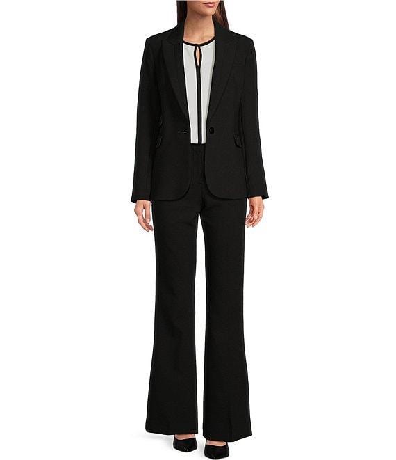 KARL LAGERFELD PARIS Single Button Notch Lapel Long Sleeve Blazer Product Image