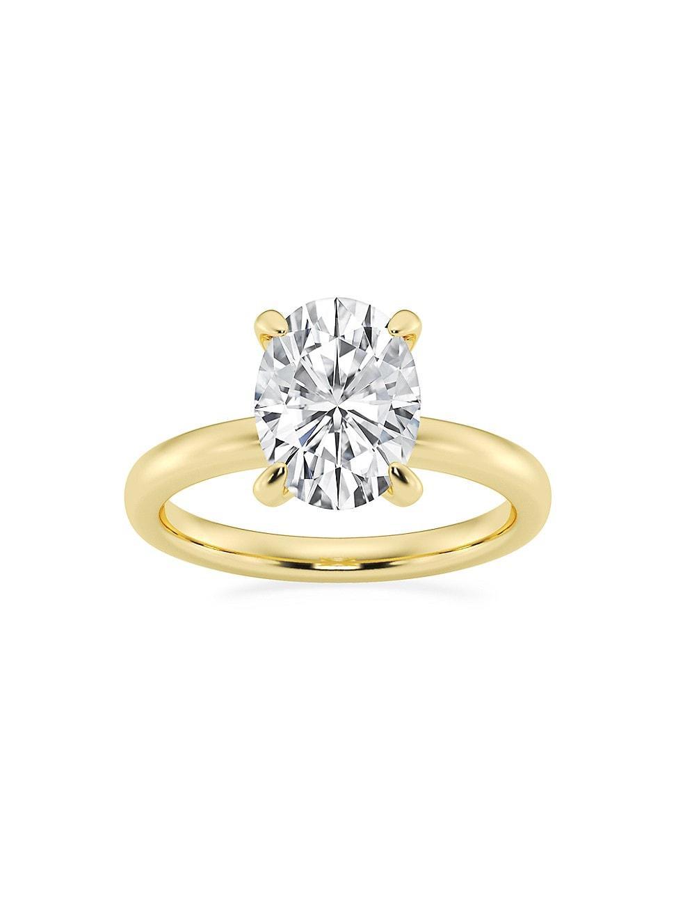 Womens 14K Yellow Gold & Oval Lab-Grown Diamond Solitaire Ring/0.50-5.00 TCW Product Image