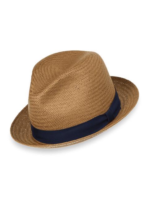 Straw Fedora With Ribbon Band - Tan Product Image