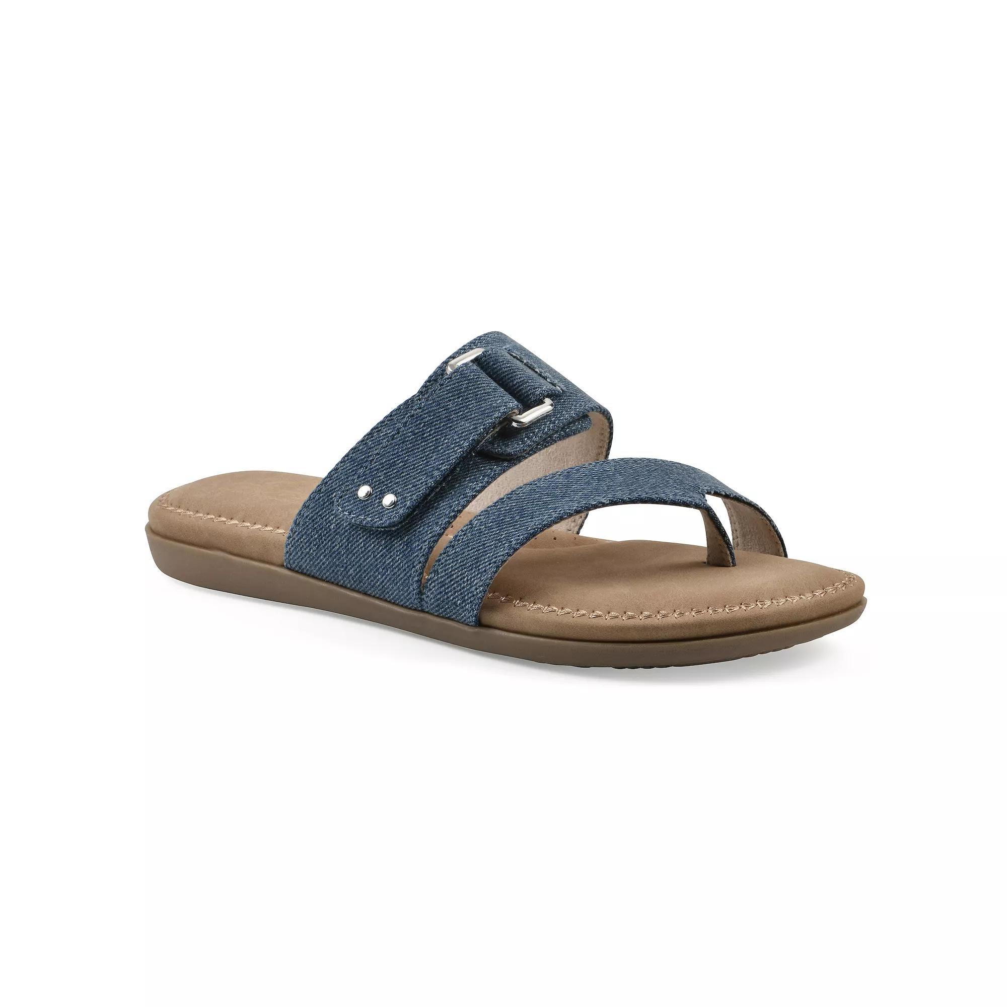 Cliffs by White Mountain Fancify Women's Slip-on Sandals, Size: 9 Medium, Blue Blue Fabric Product Image