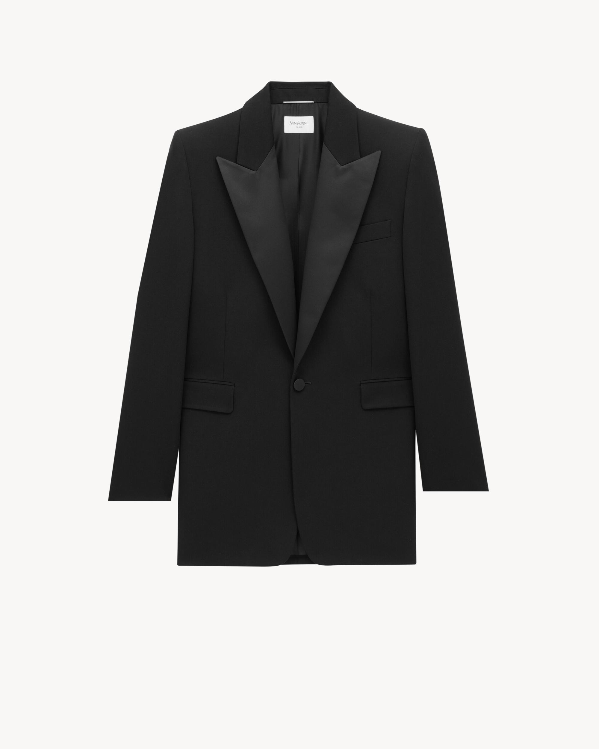 tuxedo jacket in grain de poudre Product Image