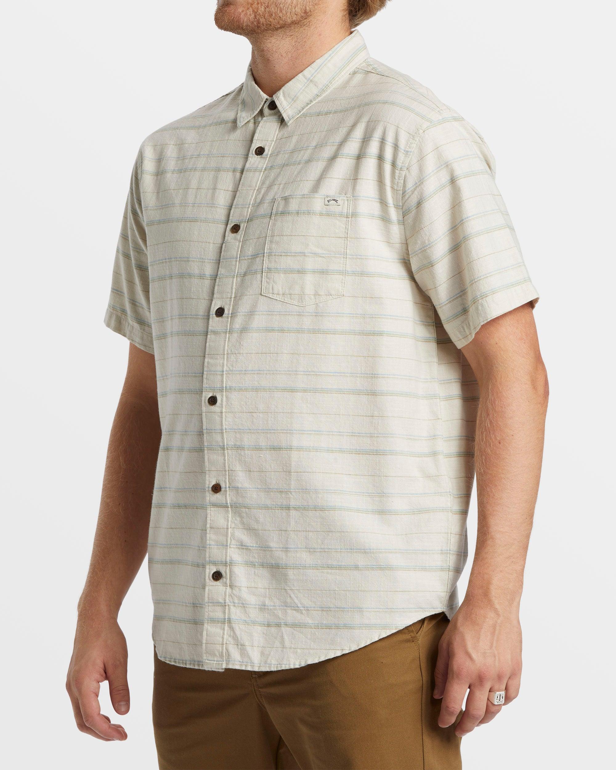 All Day Stripe Short Sleeve Shirt - Sage Male Product Image