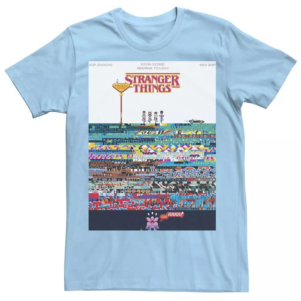 Men's Stranger Things Day Pixel Poster Tee, Size: Large, Light Blue Product Image