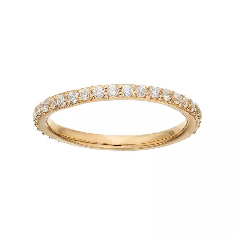 Sophie Miller 14k Gold Plated Cubic Zirconia Eternity Ring, Womens White Product Image