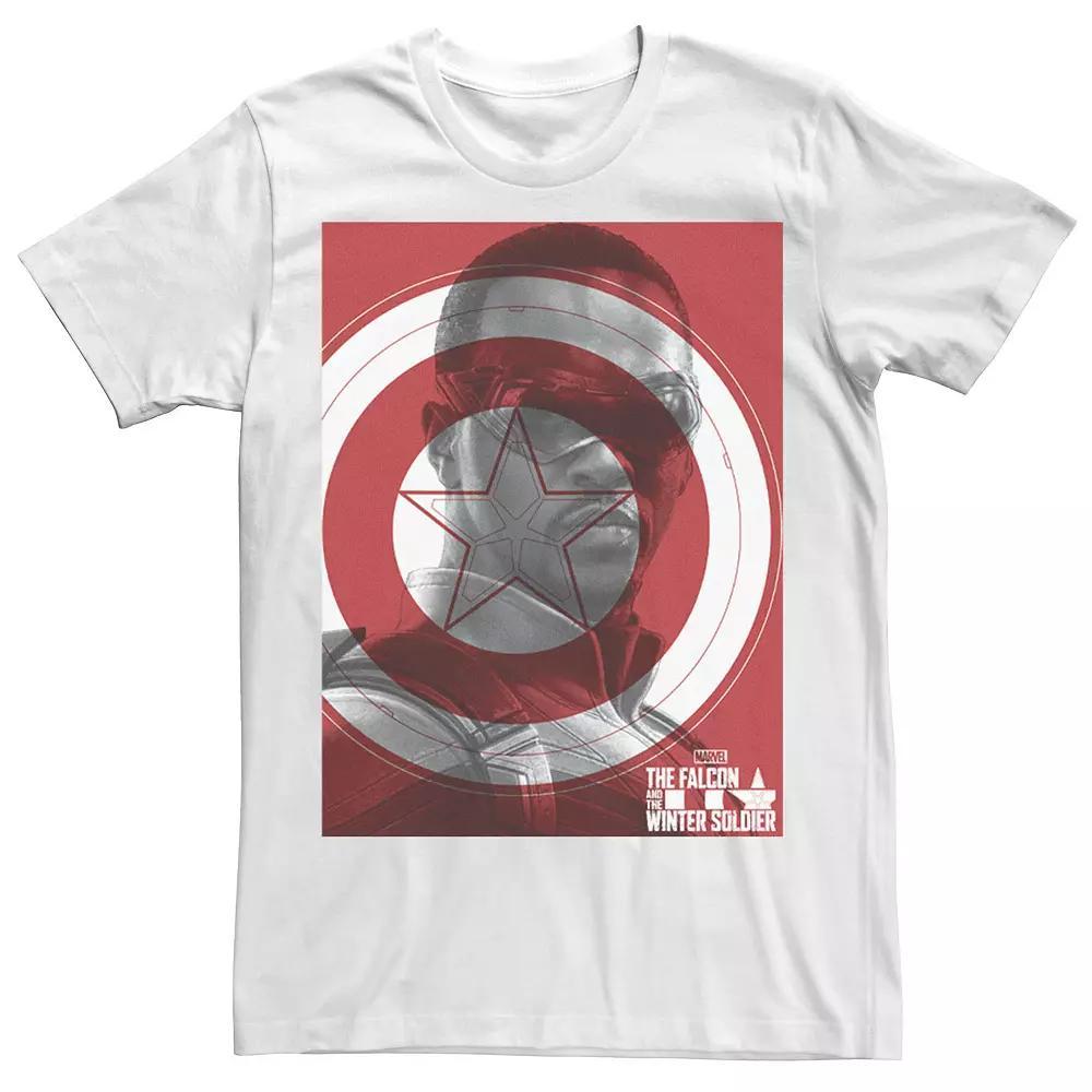 Men's Marvel Falcon And The Winter Soldier Red White Sam Poster Tee,  Product Image