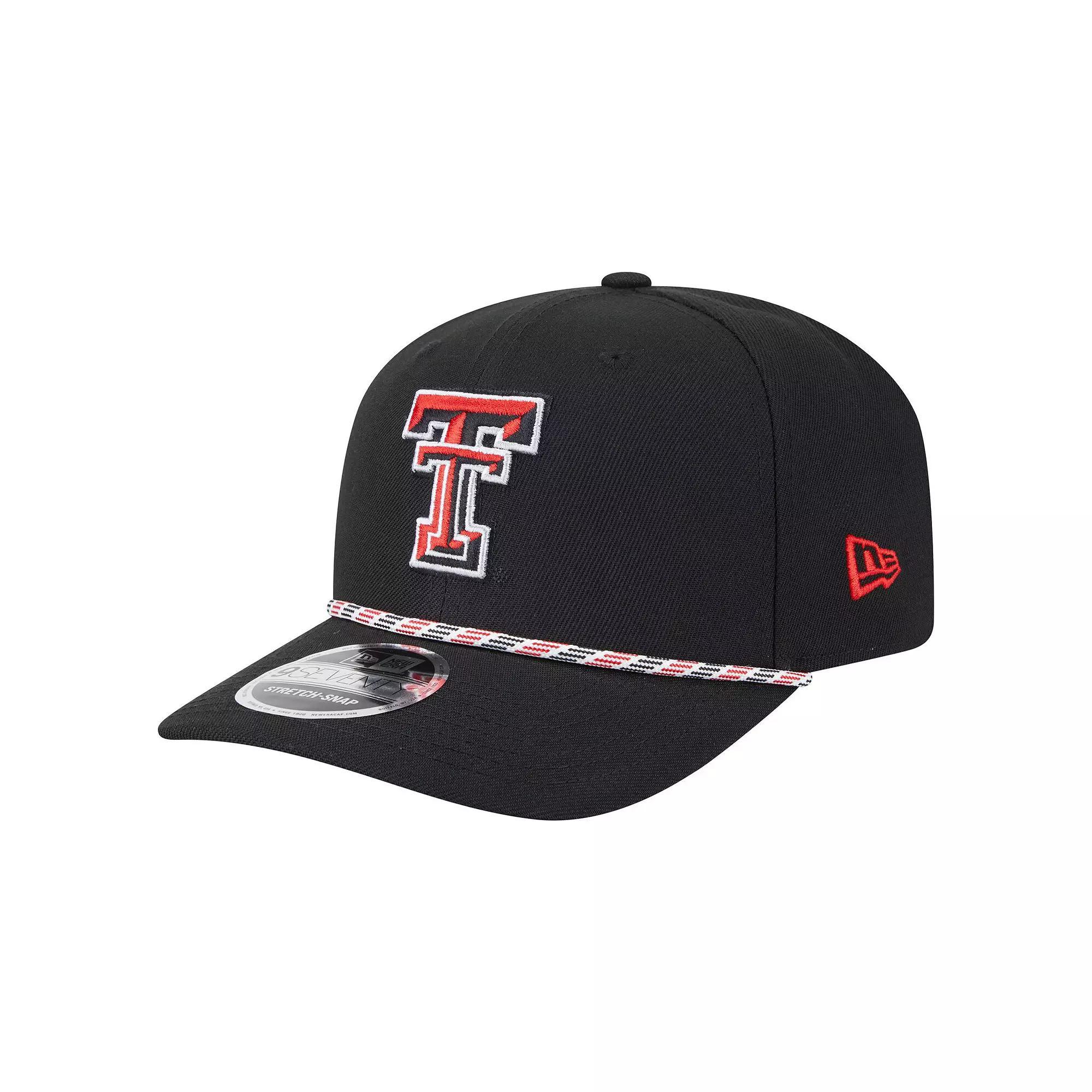 Men's New Era Black Texas Tech Red Raiders Gameday Multi-Rope 9SEVENTY Stretch-Snap Hat Product Image
