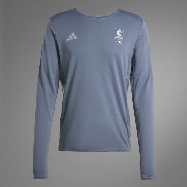 adidas Boston Marathon 2025 Adizero Long Sleeve Tee Onix L Mens Product Image