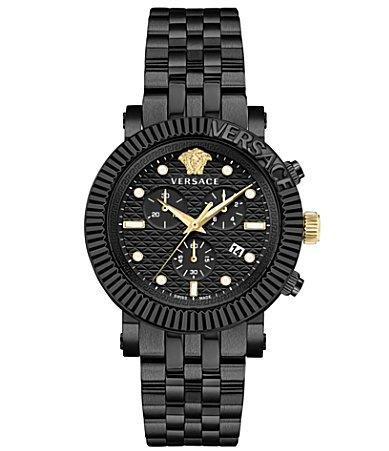 Versace Mens V-Chrono Classic Chronograph Gold Stainless Steel Bracelet Watch Product Image