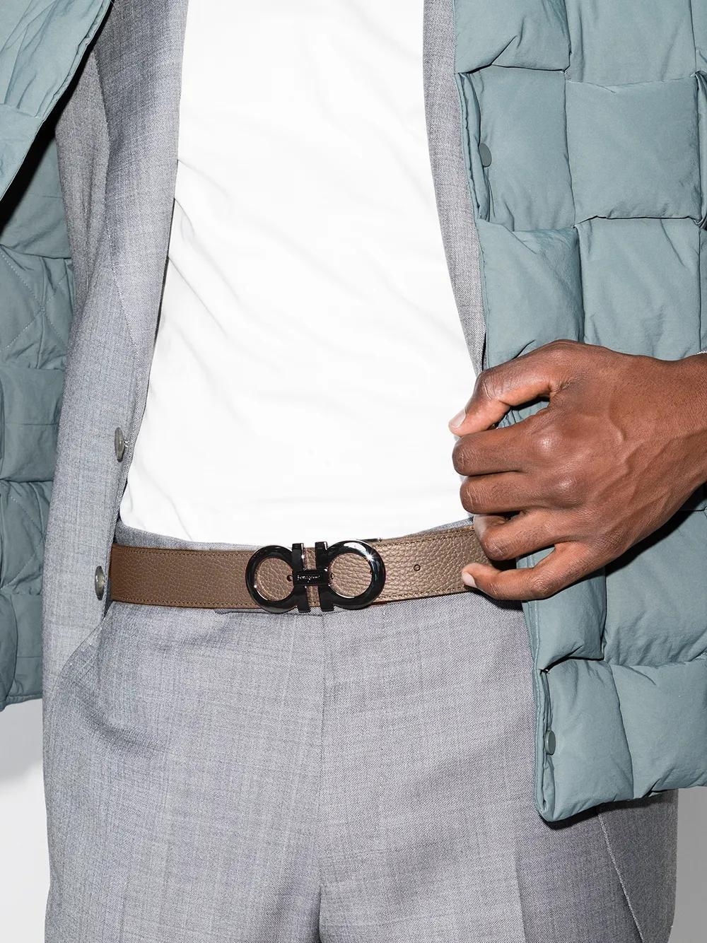 FERRAGAMO Muflone Reversible Belt In Black Product Image