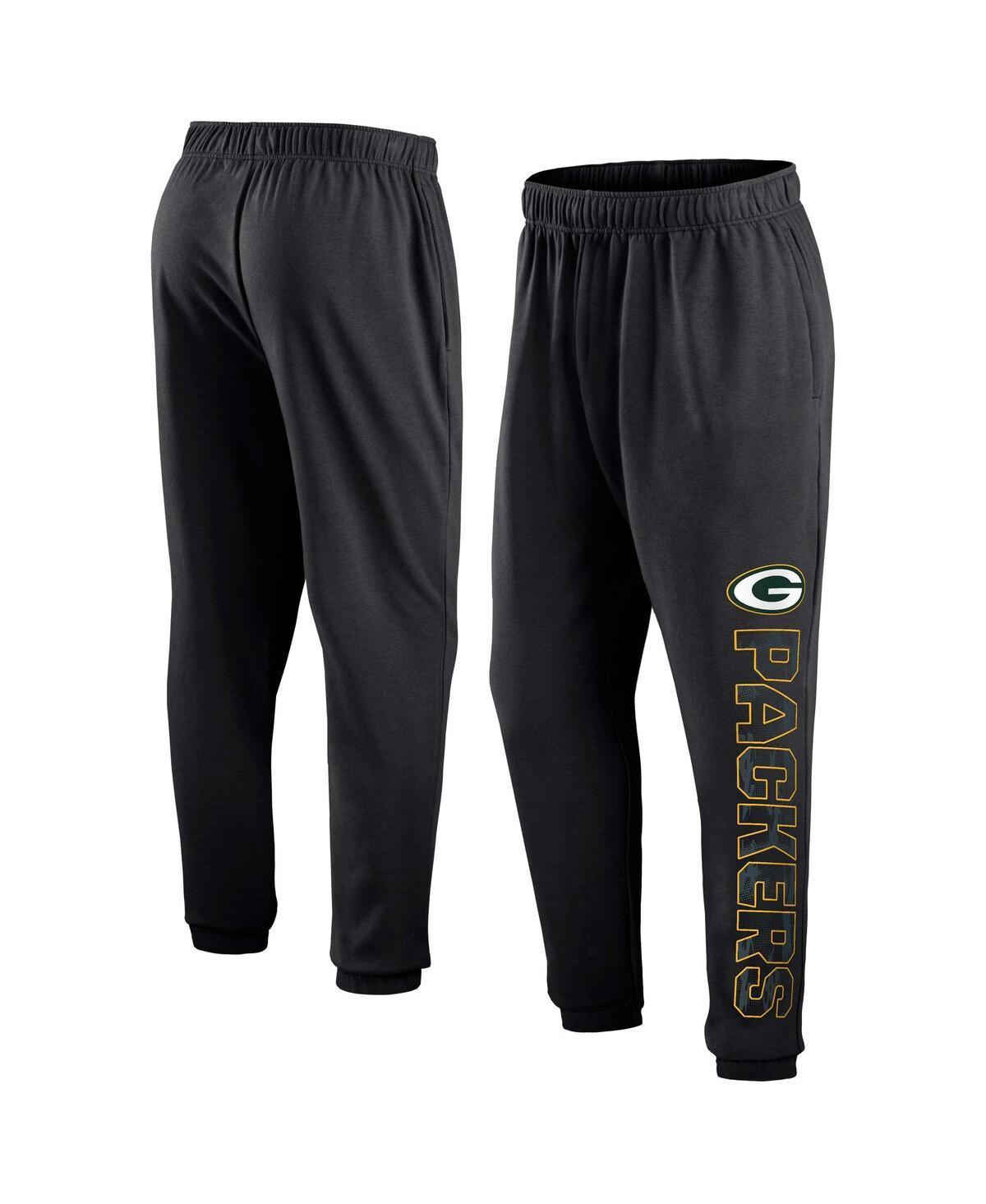 Fanatics Mens Black Green Bay Packers Wordmark Logo Sweatpants Product Image