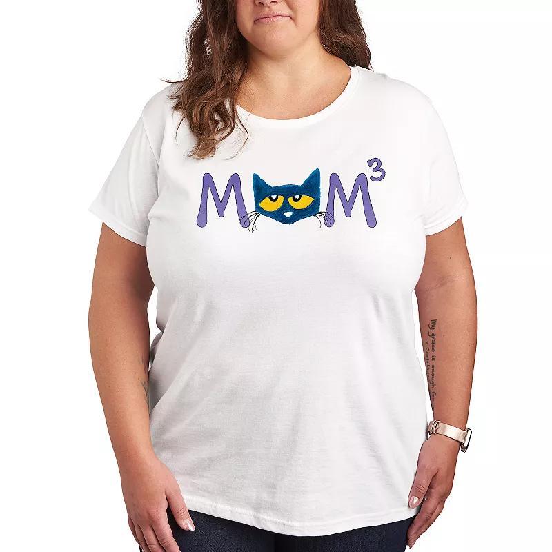 Plus Pete the Cat Face Mom Cubed Graphic Tee, Women's, Size: 1XL, Beige Product Image