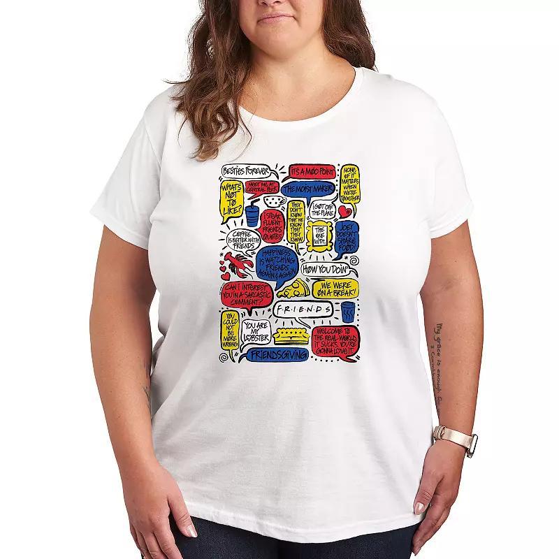 Plus Neutral Sketchy Flowers Graphic Tee, Women's,  Product Image