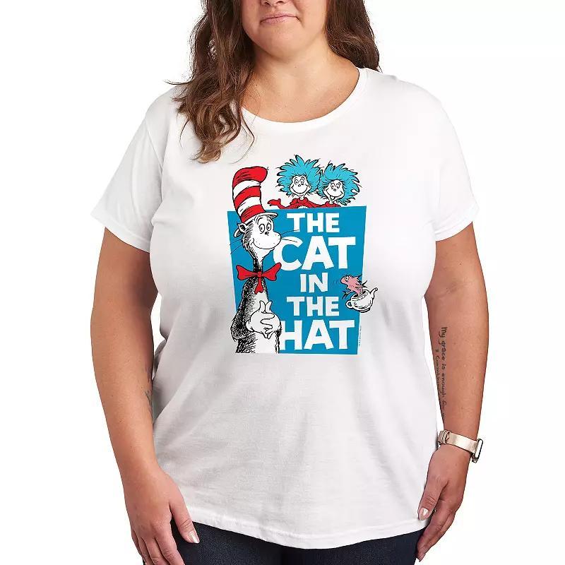 Plus Dr. Seuss Cat In The Hat Graphic Tee, Women's, Size: 2XL, Heather Grey Product Image