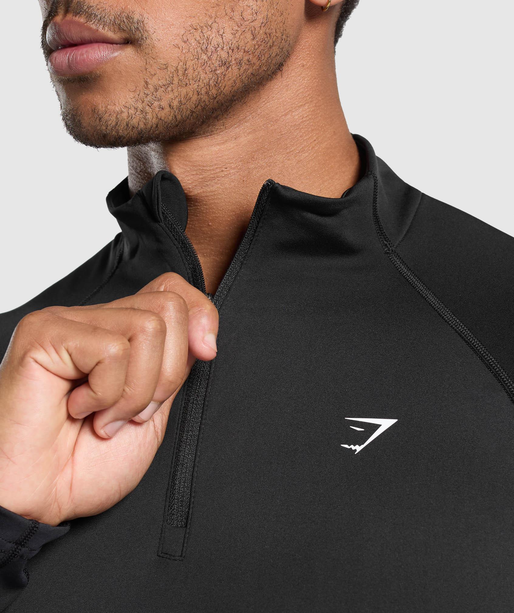 Gymshark Performance 1/4 Zip - Black Male Product Image