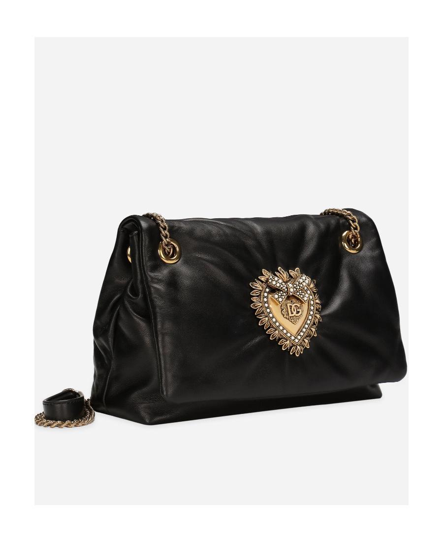 DOLCE & GABBANA Logo-plaque Padded Leather Bag In Nero Product Image