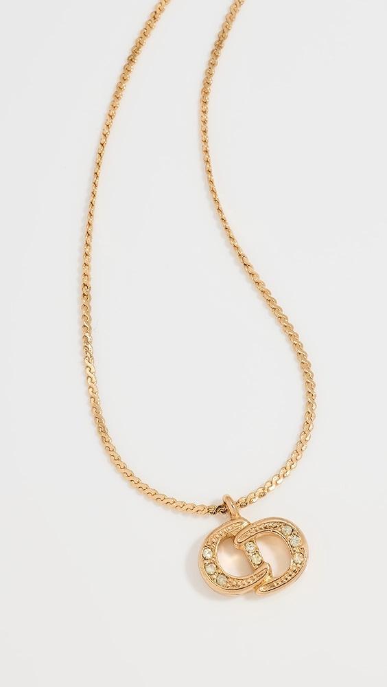 What Goes Around Comes Around Dior Gold Crystal CD Necklace | Shopbop Product Image